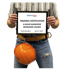 8 Hour Hazwoper Refresher Training Certification 1